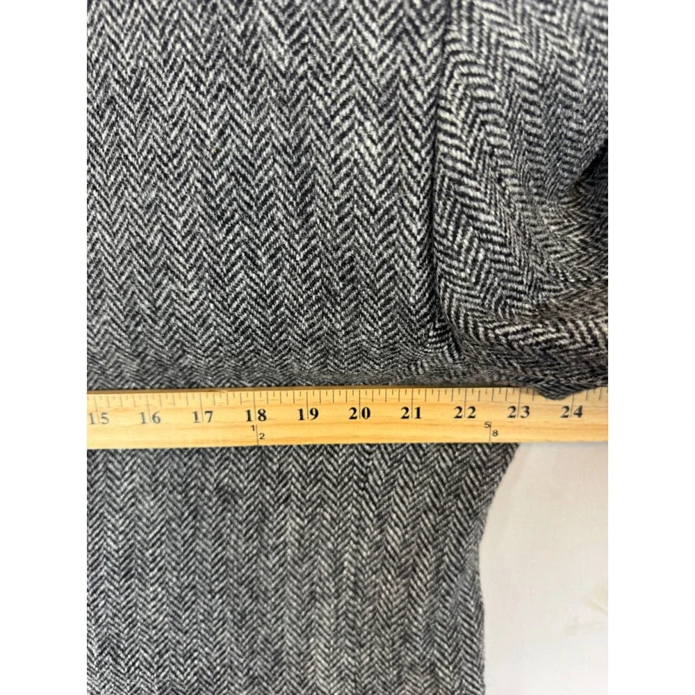 Harris Tweed Jos A Bank Blazer Mens 46 Grey Herringbone Wool Sport Coat Jacket